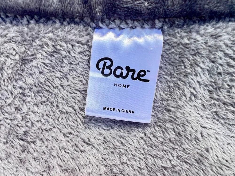 Bare Home Microplush Fleece Blanket Gray